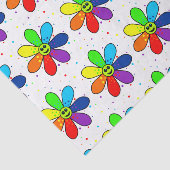 Papier Mousseline Papier de tissus à fleurs arc-en-ciel (Détail)