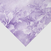 Papier Mousseline Papier de tissus à fleurs blanches violettes (Détail)