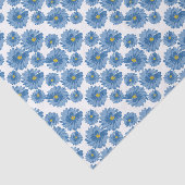 Papier Mousseline Papier de tissus à fleurs bleues (Détail)