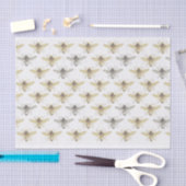 Papier Mousseline Papier de tissus à motifs d'argent et de miel d'or (Artisanat)