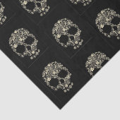 Papier Mousseline Papier de tissus avec crâne de fleurs (Détail)