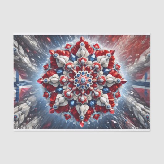 Papier Mousseline Papier de tissus avec design de couleurs norvégien (Recto)