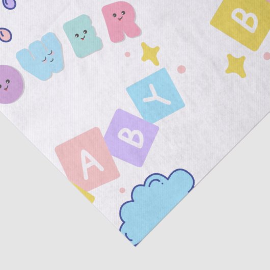 Papier Mousseline Papier de tissus baby shower (Détail)