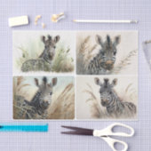 Papier Mousseline Papier de tissus Baby Zebra (Artisanat)