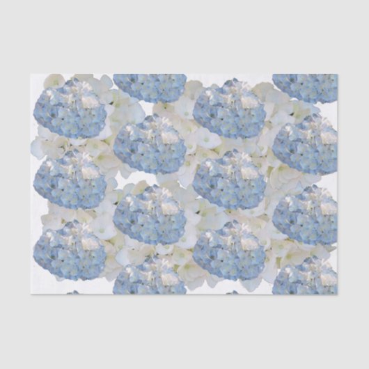 Papier Mousseline Papier de tissus bleu et blanc chic Hydrangea (Recto)