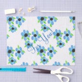 Papier Mousseline Papier de tissus bleu floral (Artisanat)
