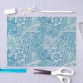 Papier Mousseline Papier de tissus bleu ivoire William Morris Floral (Artisanat)