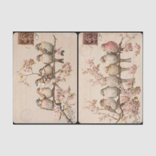 Papier Mousseline Papier de tissus Branchy Birds