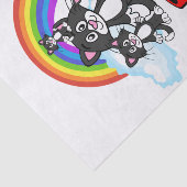 Papier Mousseline Papier de tissus Chats noirs Rainbow (Détail)