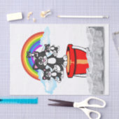 Papier Mousseline Papier de tissus Chats noirs Rainbow (Artisanat)