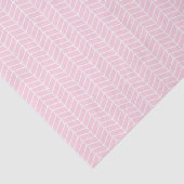 Papier Mousseline Papier de tissus Chevron - Blanc sur rose clair (Détail)