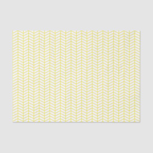 Papier Mousseline Papier de tissus Chevron - Jaune sur blanc (Recto)