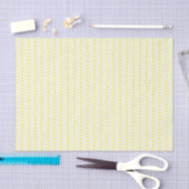 Papier Mousseline Papier de tissus Chevron - Jaune sur blanc (Artisanat)