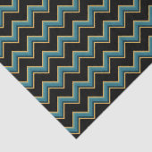 Papier Mousseline Papier de tissus Chevron turquoise et or (Détail)