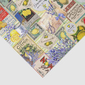 Papier Mousseline Papier de tissus citron et lavande (Détail)