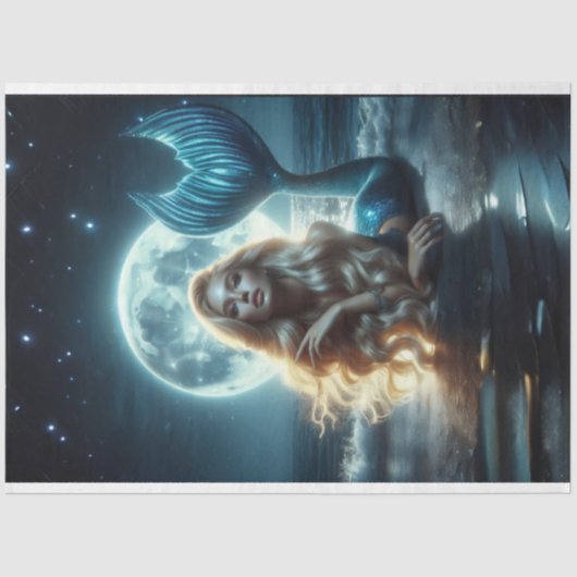 Papier Mousseline Papier de tissus de la lune de sirène (Recto)