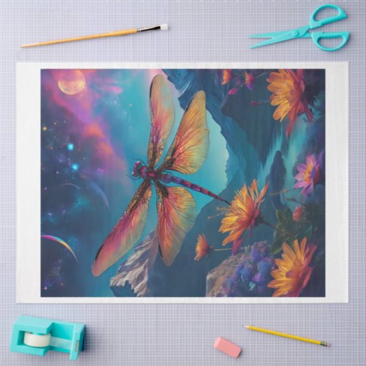 Papier Mousseline Papier de tissus Dragonfly (Artisanat)