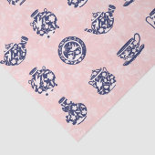 Papier Mousseline Papier de tissus en porcelaine bleu chinois (Détail)