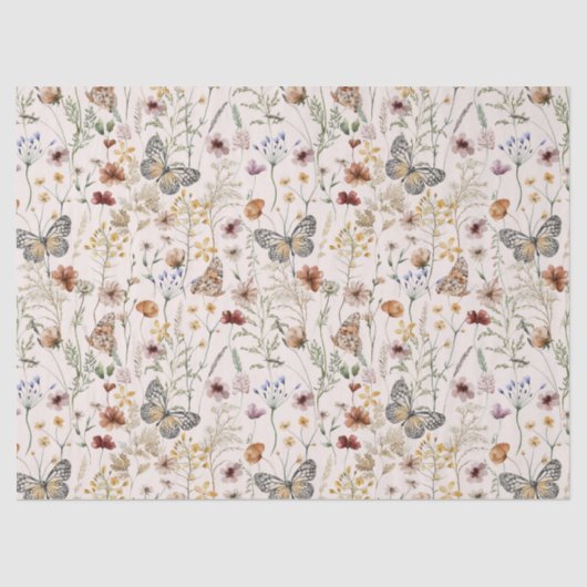 Papier Mousseline Papier de tissus fleur sauvage (Recto)