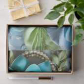 Papier Mousseline Papier de tissus fleuri coloré (Cadeau)