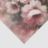 Papier Mousseline Papier de tissus fleuri Vintage rose (Détail)