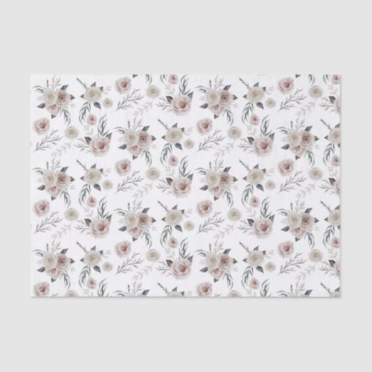 Papier Mousseline Papier de tissus floraux et botaniques (Recto)