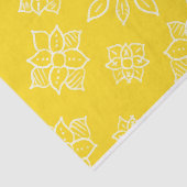 Papier Mousseline Papier de tissus floraux jaune Batik (Détail)