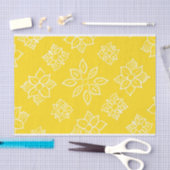 Papier Mousseline Papier de tissus floraux jaune Batik (Artisanat)