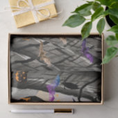 Papier Mousseline Papier de tissus HALLOWEEN BATS DANS UNE PLEINE LU (Cadeau)