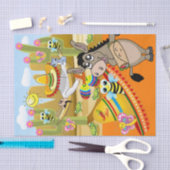 Papier Mousseline Papier de tissus Homme Mexicain Bumblebebe âne (Artisanat)