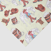 Papier Mousseline Papier de tissus Jeune Cowboy et Cheval (Détail)