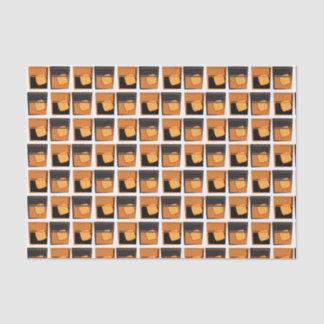 Papier Mousseline Papier de tissus - Lunettes de whisky or et noir