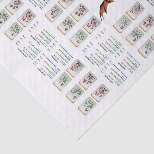 Papier Mousseline Papier de tissus Mahjong Dragon (Détail)