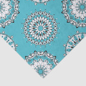 Papier Mousseline Papier de tissus Mandalas bleu (Détail)