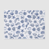 Papier Mousseline Papier de tissus Mariage bleu côtier (Recto)