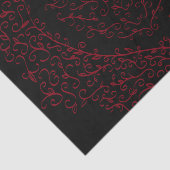 Papier Mousseline Papier de tissus Mariage gothique rouge et noir (Détail)