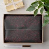 Papier Mousseline Papier de tissus Mariage gothique rouge et noir (Cadeau)