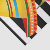 Papier Mousseline Papier de tissus Mexicains Poivrons Hot Stripe noi (Détail)