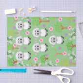 Papier Mousseline Papier de tissus Moutons verts arbres (Artisanat)