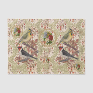 Papier Mousseline Papier de tissus Oiseau Vintage