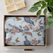 Papier Mousseline Papier de tissus, Oiseaux papillons (Cadeau)