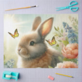 Papier Mousseline Papier de tissus Pastel Bunny et Butterfly (Artisanat)
