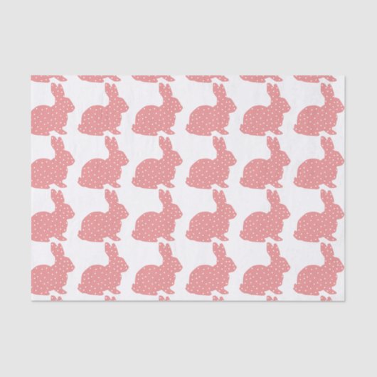 Papier Mousseline Papier de tissus Pink Polka Dot Bunnies (Recto)