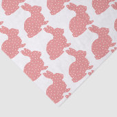 Papier Mousseline Papier de tissus Pink Polka Dot Bunnies (Détail)