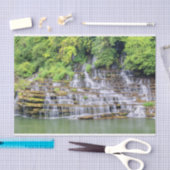 Papier Mousseline Papier de tissus pittoresque Twin Falls Rock Islan (Artisanat)