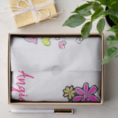 Papier Mousseline Papier de tissus Porcs roses floraux (Cadeau)