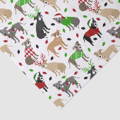 Papier Mousseline Papier de tissus pour chiens Pitbull de Noël (Détail)