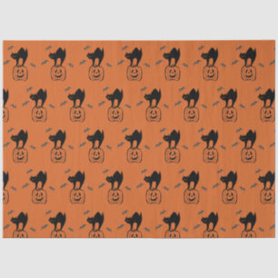 Papier Mousseline Papier de tissus pour l'Halloween de chats citroui