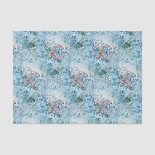 Papier Mousseline Papier de tissus pour peintures de pieuvres géante (Recto)