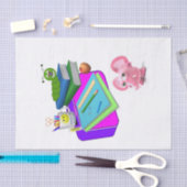 Papier Mousseline Papier de tissus Retour à l'école Cochon rose (Artisanat)